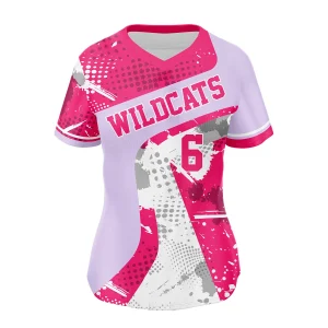 Sublimated V-neck softball jersey