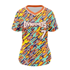 Sublimated V-neck softball jersey