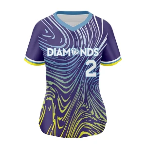 Sublimated V-neck softball jersey